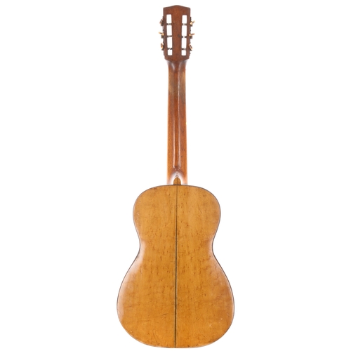 2267 - 19th century Antonio Carlos Garcia small bodied guitar, made in Madrid, Spain, bearing Alban Voigt &... 