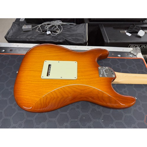 1 - 2018 Fender American Elite Stratocaster electric guitar, made in USA; Body: tobacco sunburst finishe... 