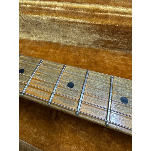 6 - 1959 Fender Stratocaster electric guitar, made in USA; Body: three-tone sunburst finished alder, som... 