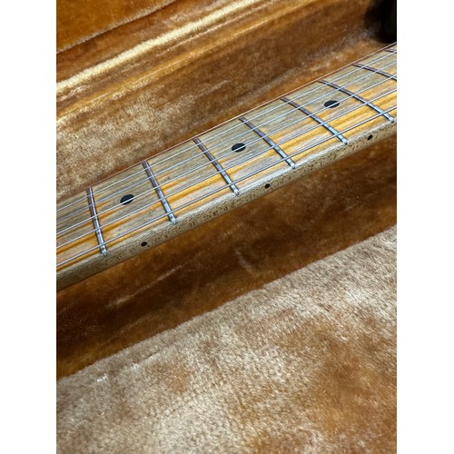 6 - 1959 Fender Stratocaster electric guitar, made in USA; Body: three-tone sunburst finished alder, som... 