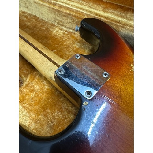 6 - 1959 Fender Stratocaster electric guitar, made in USA; Body: three-tone sunburst finished alder, som... 