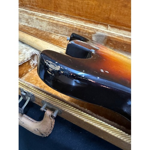 6 - 1959 Fender Stratocaster electric guitar, made in USA; Body: three-tone sunburst finished alder, som... 