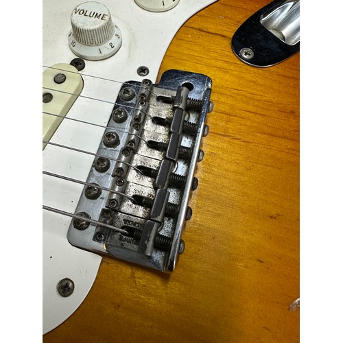 6 - 1959 Fender Stratocaster electric guitar, made in USA; Body: three-tone sunburst finished alder, som... 