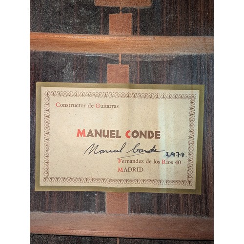 2257 - 1977 Manuel Conde classical guitar, made in Madrid, Spain; Back and sides: solid rosewood; Top: soli... 