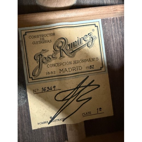2265 - 1982 José Ramirez Clase 1A classical guitar, made in Madrid, Spain; Back and sides: Indian rosewood;... 