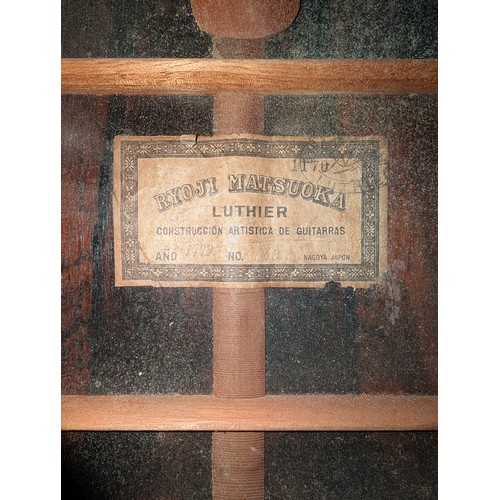 2282 - 1973 Ryoji Matsuoka 60 classical guitar, made in Japan; Back and sides: rosewood, light marks and we... 