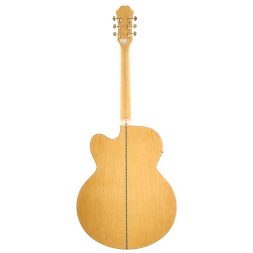 876 - 2021 Epiphone SJ-200EC Studio, made in China; Natural finish, Electrics: working although battery co... 