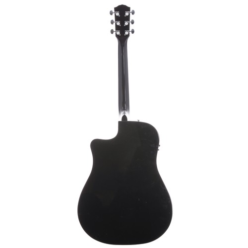 882 - Fender CD60CE-BLK acoustic guitar, made in China; black finish with signs of play wear throughout; E... 