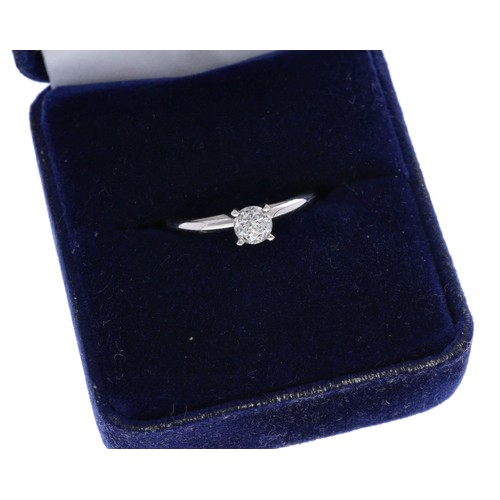 24 - Certified modern 14ct white gold 'crown of light' solitaire diamond ring, 0.57ct, clarity SI2, colou... 