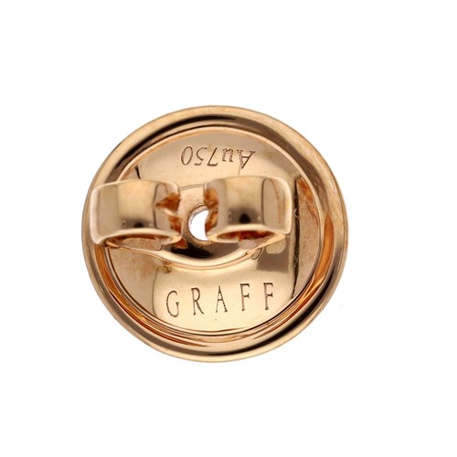 68 - Graff Spiral 18ct rose gold diamond hoop earrings, with signed butterfly backs, signed, 6.8gm, 25mm... 