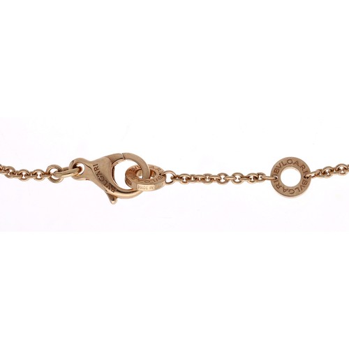 35 - Bvlgari 18ct rose gold mother of pearl and carnelian set bracelet, signed and numbered S5EFxx, 6.7gm... 