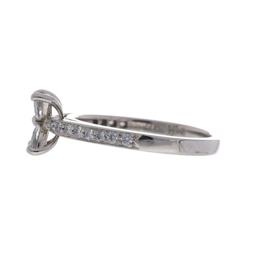 40 - Tiffany & Co. Victoria mixed-cut diamond platinum cluster ring, the centre consisting four marqu... 