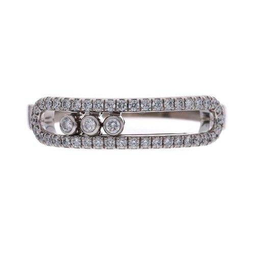 42 - Messika Move Classique Pavé 18ct white gold diamond ring, signed and numbered F14327, width 5mm, 4.0... 