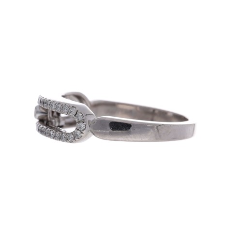 42 - Messika Move Classique Pavé 18ct white gold diamond ring, signed and numbered F14327, width 5mm, 4.0... 