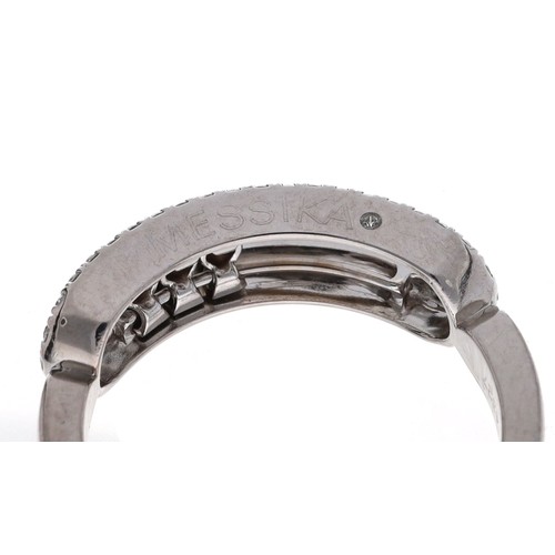 42 - Messika Move Classique Pavé 18ct white gold diamond ring, signed and numbered F14327, width 5mm, 4.0... 