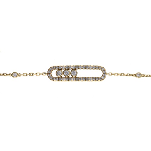 43 - Messika Move Baby Pavé 18ct yellow gold diamond bracelet, signed and numbered model no. A92759, 3.9g... 
