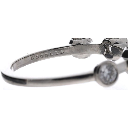 59 - Boodles Raindance half hoop platinum diamond five stone ring, 1.02ct approx in total, round brillian... 