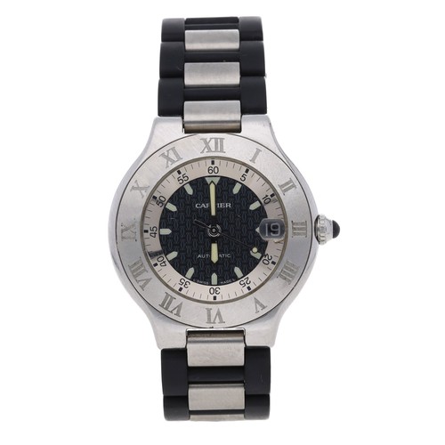 7 - Must De Cartier 21 Autoscaph automatic stainless steel gentleman's wristwatch, reference no. 2427, s... 