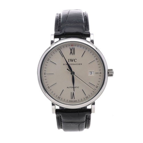 9 - IWC (International Watch Co.) Shaffhausen Portofino automatic stainless steel gentleman's wristwatch... 