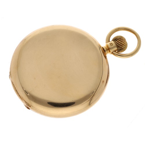 16 - Omega 18ct lever half hunter pocket watch, London 1919, signed gilt frosted movement, no. 4166860, w... 