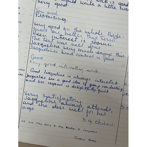 26 - Jacqueline du Pré - Jacqueline's School Reports from Croydon High School, aged 5 to 8.-* The music t... 