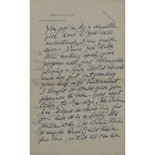 22 - A Letter with envelope - from Ismena Holland to Miss Jacqueline du Pré, Dec 19 1952,4 pages,This is ... 