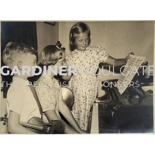 23 - Three Photographs - Jacqueline, Piers & Hilary with instruments, all 15.5cm x 20.5cm approx © Da... 