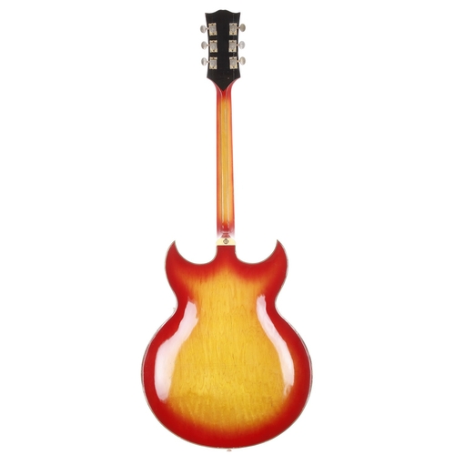 408 - 1960s Shaftesbury 3264 Barney Kessel hollow body electric guitar, made in Japan; Body: cherry sunbur... 