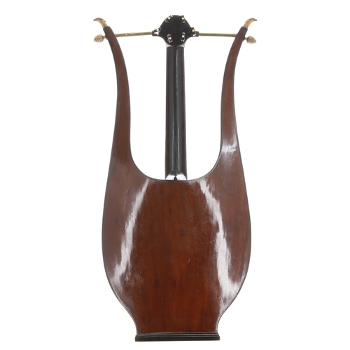2405 - 19th century French lyre guitar, by and labelled Pons, Luthier A. Grenoble...1810, with symmetrical ... 