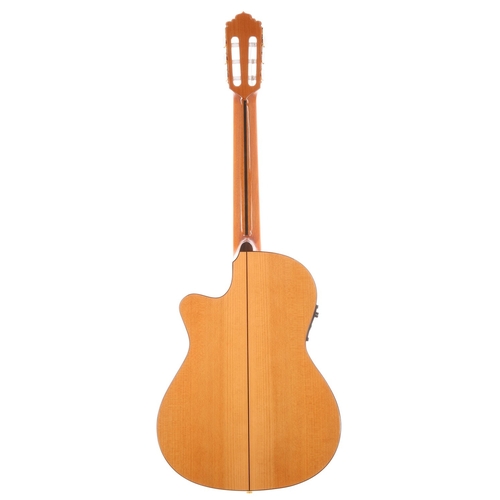 2418 - Almansa CTWE447E electro-acoustic flamenco guitar; Back and sides: cypress; Top: natural spruce; Nec... 