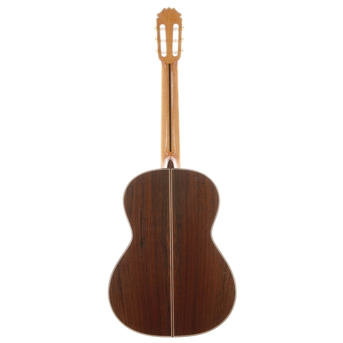 2414 - 2008 Antonio Picado Model 60 DT (Double Top) nylon string classical guitar, made in Spain; Back and ... 