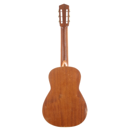 2426 - Roca Valencia small bodied nylon string guitar, made in Spain; some restorative work required; soft ... 