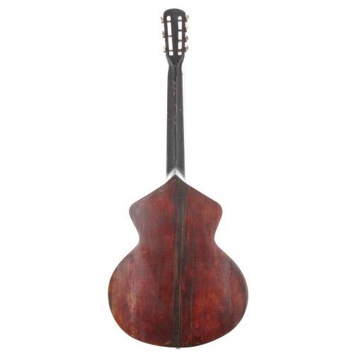 2410 - Interesting 19th century German seven string Wappen style guitar; Back and sides: dark stained maple... 