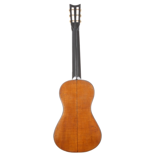 2422 - Interesting 19th century Lacote style guitar in need of restoration, with fibreboard case*Ivory exem... 