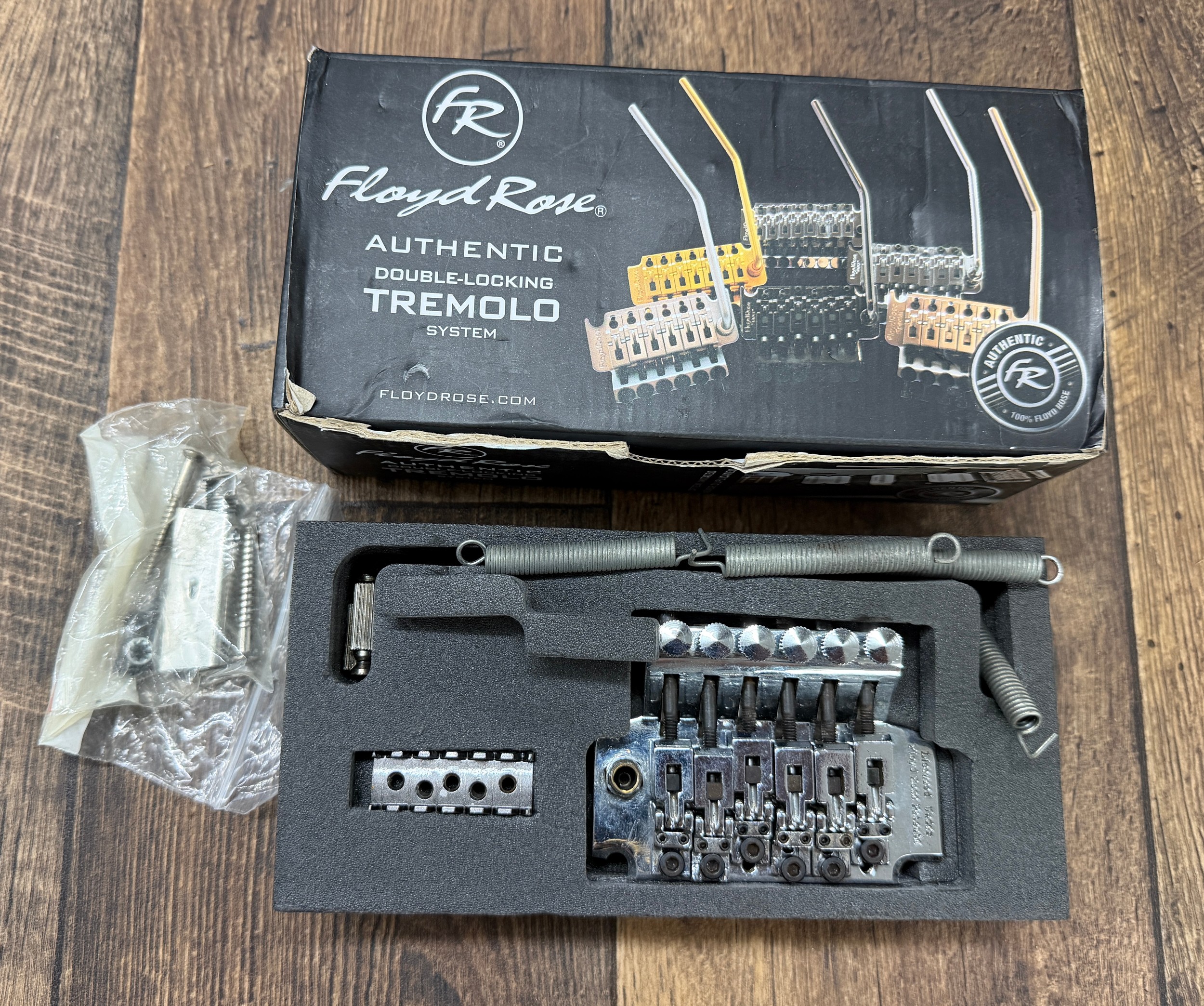 Floyd Rose double-locking guitar tremolo system, boxed