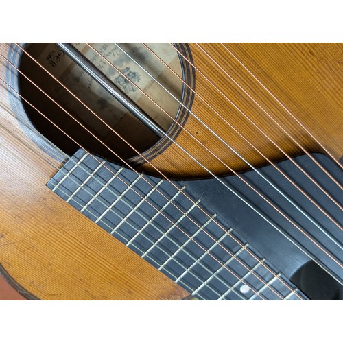 2404 - 19th century Austrian double neck harp guitar by and labelled Ludwig Reisinger, also bearing an Anto... 