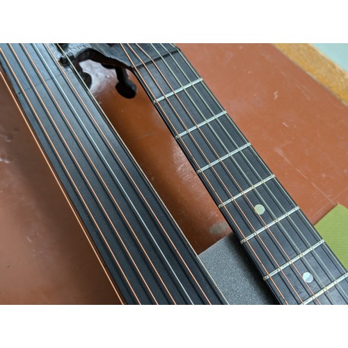 2404 - 19th century Austrian double neck harp guitar by and labelled Ludwig Reisinger, also bearing an Anto... 