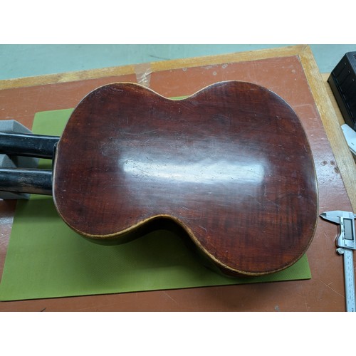 2404 - 19th century Austrian double neck harp guitar by and labelled Ludwig Reisinger, also bearing an Anto... 