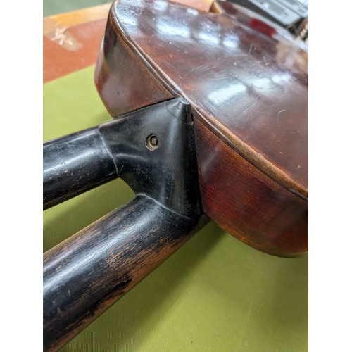 2404 - 19th century Austrian double neck harp guitar by and labelled Ludwig Reisinger, also bearing an Anto... 