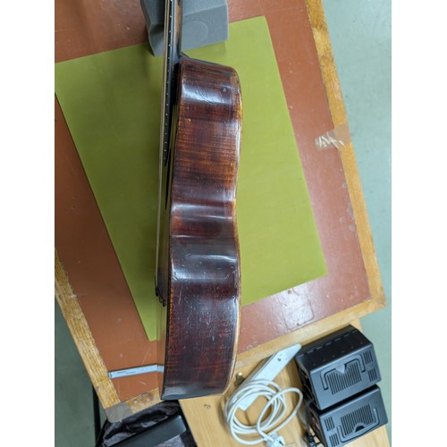 2404 - 19th century Austrian double neck harp guitar by and labelled Ludwig Reisinger, also bearing an Anto... 