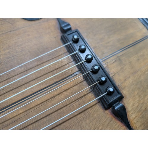 2405 - 19th century French lyre guitar, by and labelled Pons, Luthier A. Grenoble...1810, with symmetrical ... 