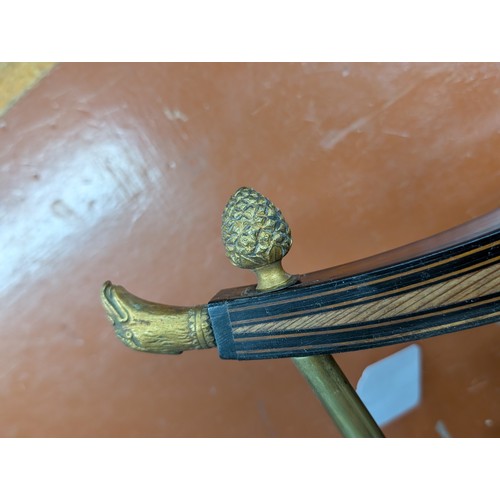 2405 - 19th century French lyre guitar, by and labelled Pons, Luthier A. Grenoble...1810, with symmetrical ... 