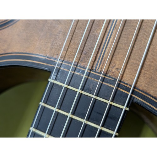 2405 - 19th century French lyre guitar, by and labelled Pons, Luthier A. Grenoble...1810, with symmetrical ... 