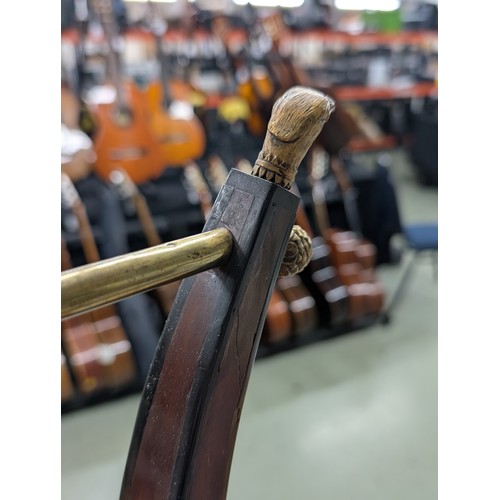 2405 - 19th century French lyre guitar, by and labelled Pons, Luthier A. Grenoble...1810, with symmetrical ... 