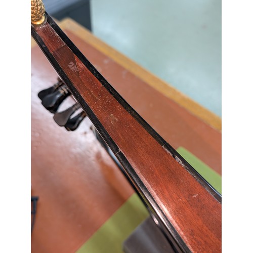 2405 - 19th century French lyre guitar, by and labelled Pons, Luthier A. Grenoble...1810, with symmetrical ... 