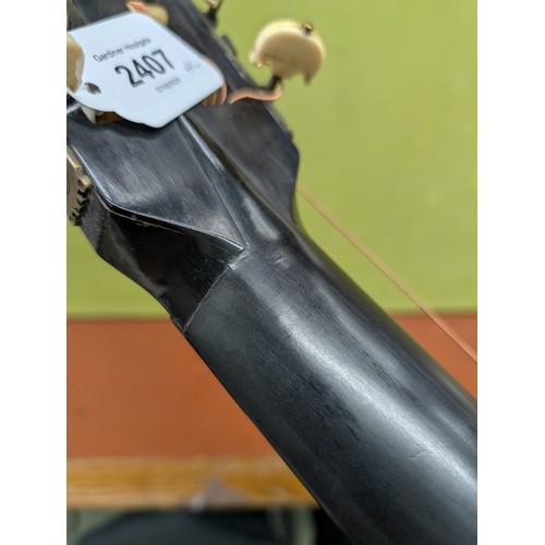 2407 -  19th century guitar branded 'Valance' to the inner back, converted in the 19th century to a heptaco... 