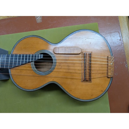 2407 -  19th century guitar branded 'Valance' to the inner back, converted in the 19th century to a heptaco... 