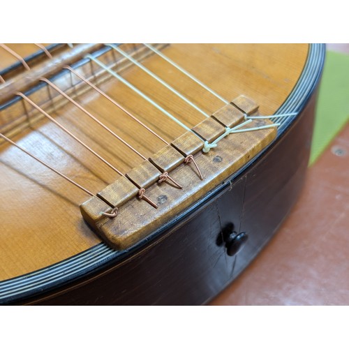 2407 -  19th century guitar branded 'Valance' to the inner back, converted in the 19th century to a heptaco... 