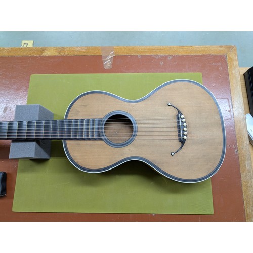 2409 - 19th century French double table guitar by and branded Maccard to the back of the inner table; Back ... 