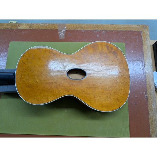 2409 - 19th century French double table guitar by and branded Maccard to the back of the inner table; Back ... 